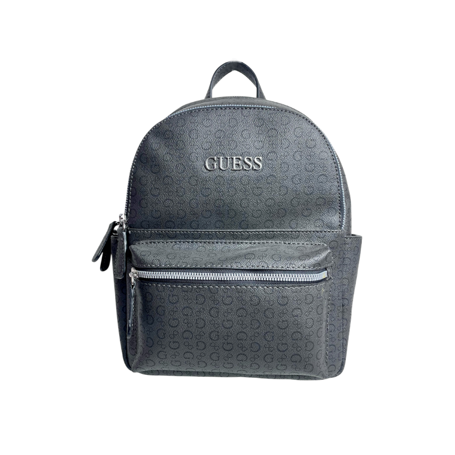 Mochila Guess Negra, con estampado y let...